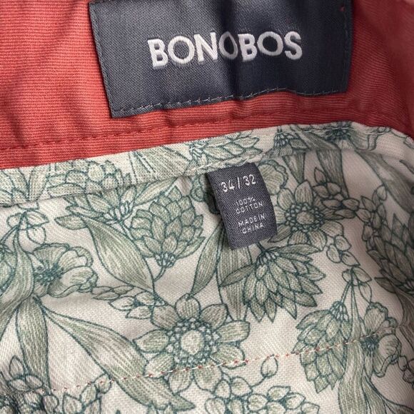 Bonobos Men's Tailored Stretch Chinos Size 34 x 32 Pink Pockets - Picture 3 of 16